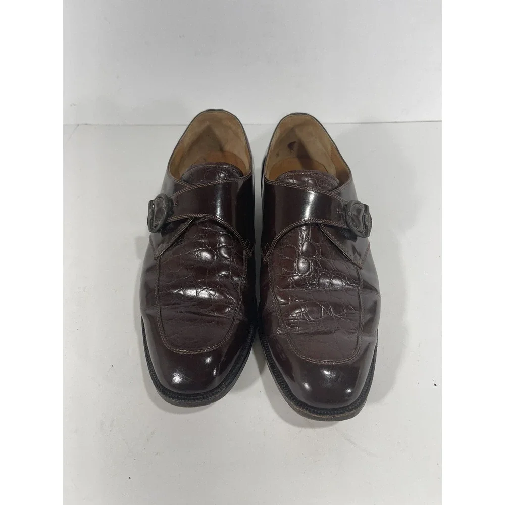 Emilio Bianco Buenos Aires Men Dark Brown Leather Monk Strap Shoe Argentina 10.5